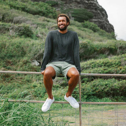 OluKai Popular | Lae‘ahi Lī ‘Ili Men's Leather Sneakers - Bright White