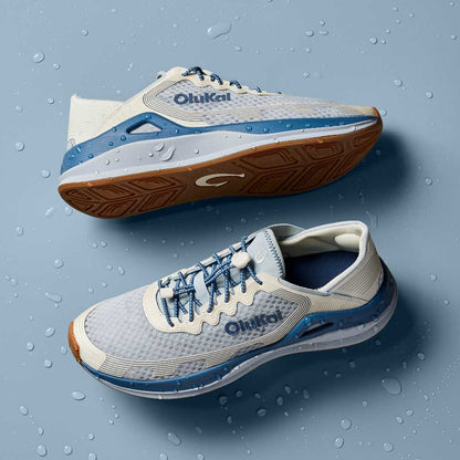 OluKai Best Price | ‘Ahi Men’s Water Boat Shoes - Blue Pearl / White Sand
