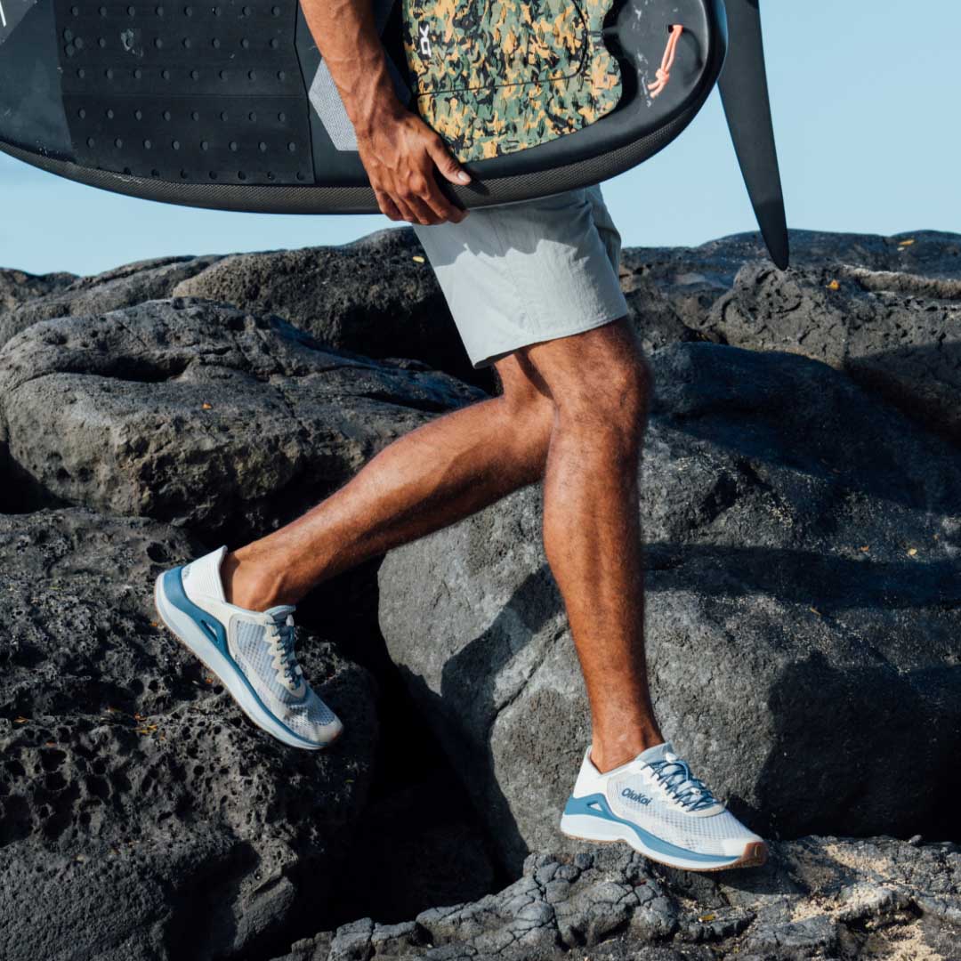 OluKai Best Price | ‘Ahi Men’s Water Boat Shoes - Blue Pearl / White Sand
