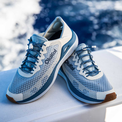 OluKai Best Price | ‘Ahi Men’s Water Boat Shoes - Blue Pearl / White Sand