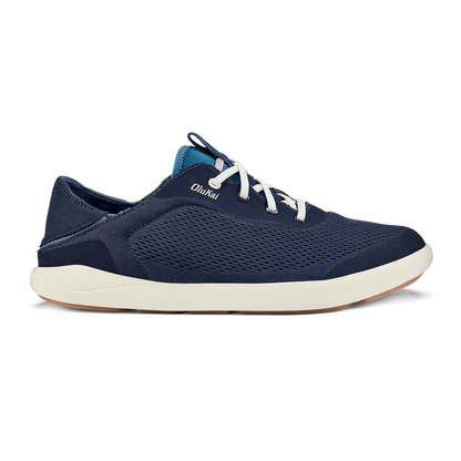 OluKai Trending | Moku Pae Men's Boat Shoes - Trench Blue / Off White