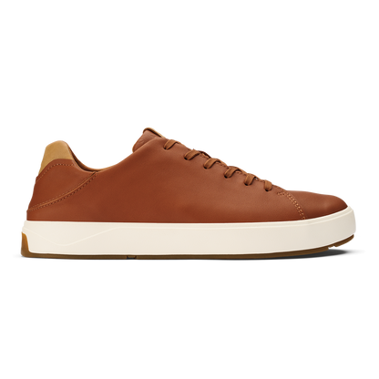 OluKai Sale | Lae‘ahi Lī ‘Ili Men's Leather Sneakers - Kukui Brown