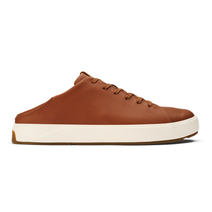 OluKai Sale | Lae‘ahi Lī ‘Ili Men's Leather Sneakers - Kukui Brown