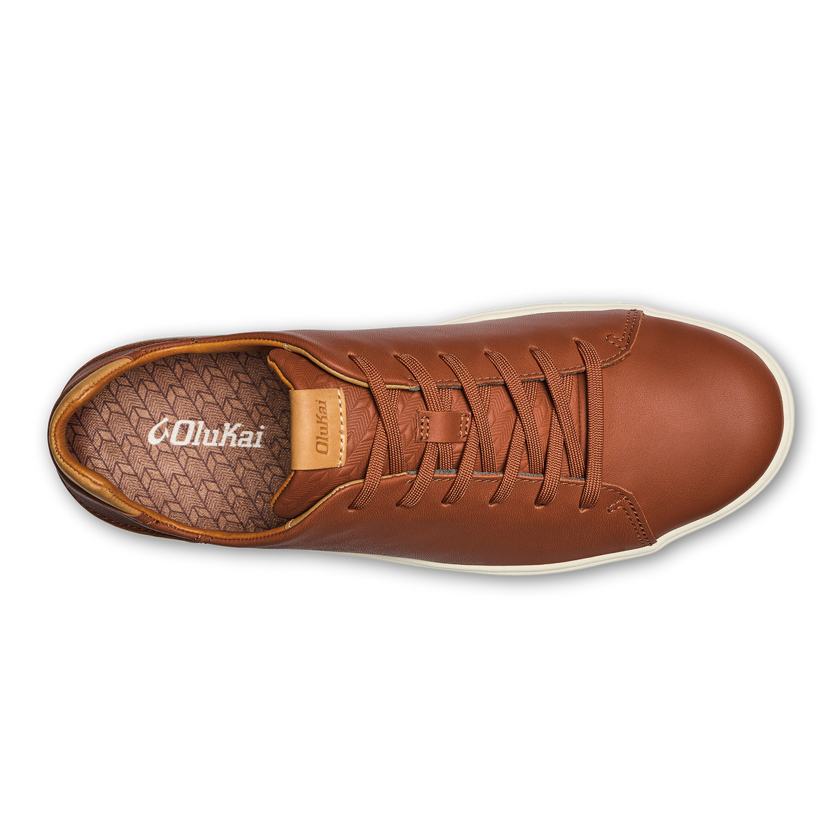 OluKai Sale | Lae‘ahi Lī ‘Ili Men's Leather Sneakers - Kukui Brown