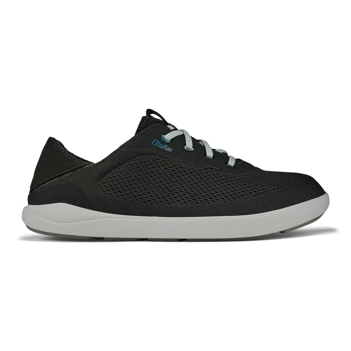OluKai Discount | Moku Pae Men's Boat Shoes - Black / Blue Coral