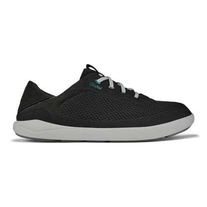 OluKai Discount | Moku Pae Men's Boat Shoes - Black / Blue Coral