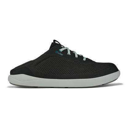 OluKai Discount | Moku Pae Men's Boat Shoes - Black / Blue Coral