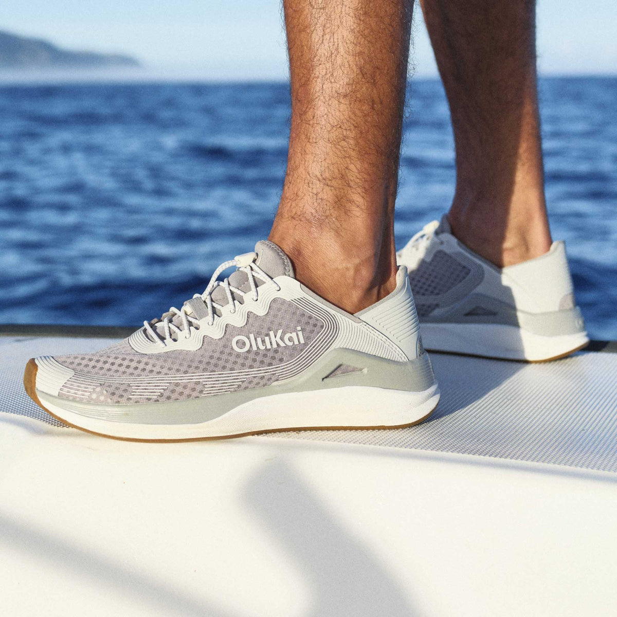 OluKai Discount | ‘Ahi Men’s Water Boat Shoes - Ash / Sterling