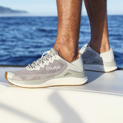 OluKai Discount | ‘Ahi Men’s Water Boat Shoes - Ash / Sterling