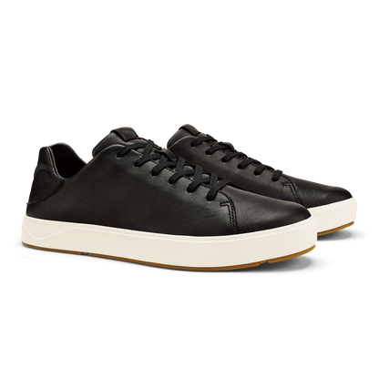 OluKai Popular | Lae‘ahi Lī ‘Ili Men's Leather Sneakers - Onyx