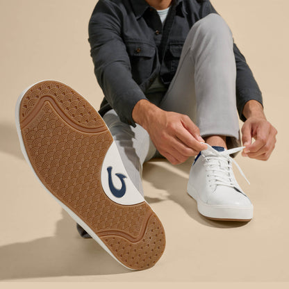 OluKai Sale | Lae‘ahi Lī ‘Ili Men's Sneakers - Bright White / Trench Blue