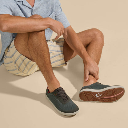 OluKai New | Moku Pae Men's Boat Shoes - Island Salt / Koi