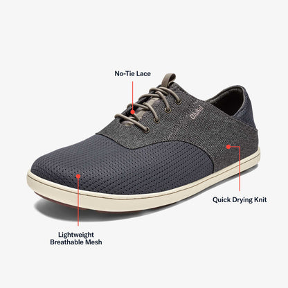 OluKai Deals | Nohea Moku Men's Boat Shoes - Charcoal / Clay