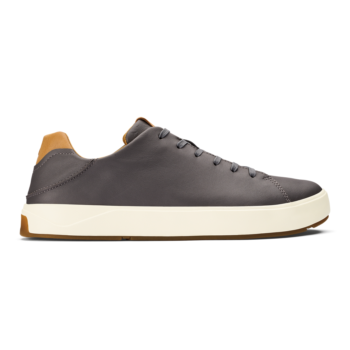 OluKai Popular | Lae‘ahi Lī ‘Ili Men's Leather Sneakers - Stone