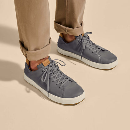 OluKai Popular | Lae‘ahi Lī ‘Ili Men's Leather Sneakers - Stone