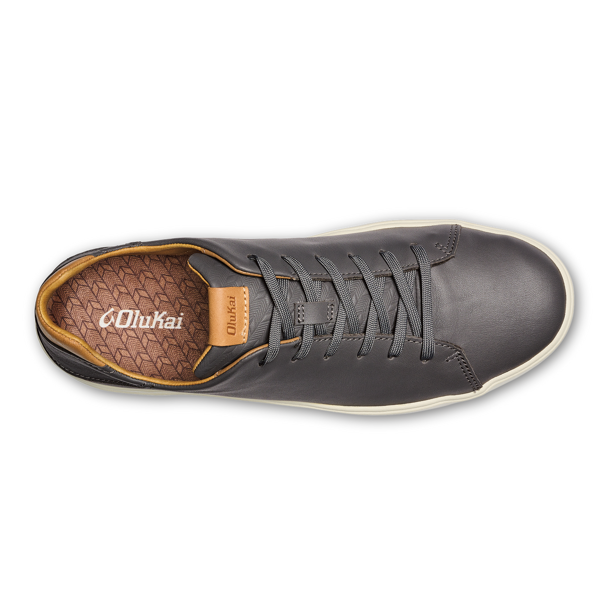 OluKai Popular | Lae‘ahi Lī ‘Ili Men's Leather Sneakers - Stone
