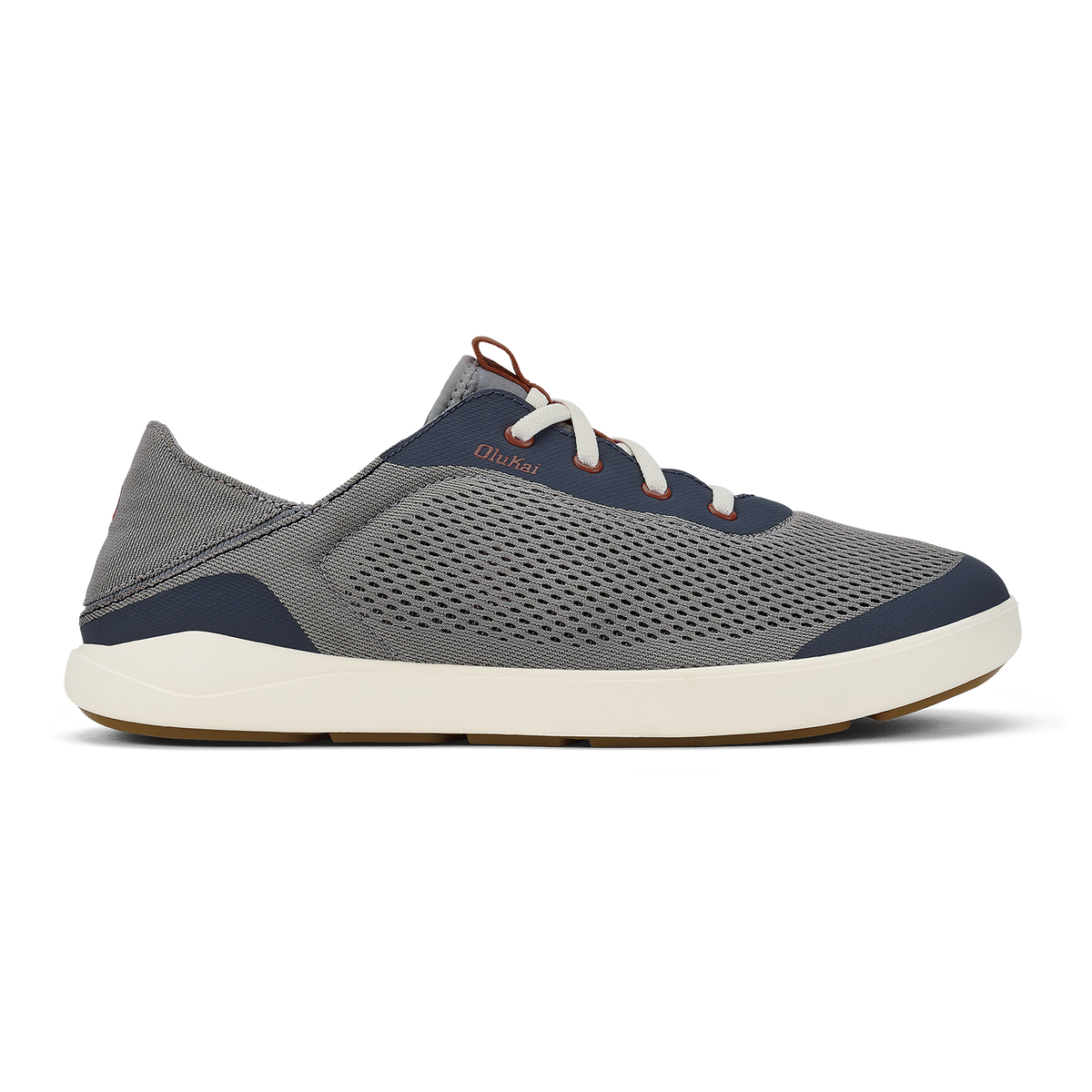 OluKai Signature | Moku Pae Men's Boat Shoes - Ash / Trench Blue