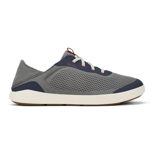 OluKai Signature | Moku Pae Men's Boat Shoes - Ash / Trench Blue