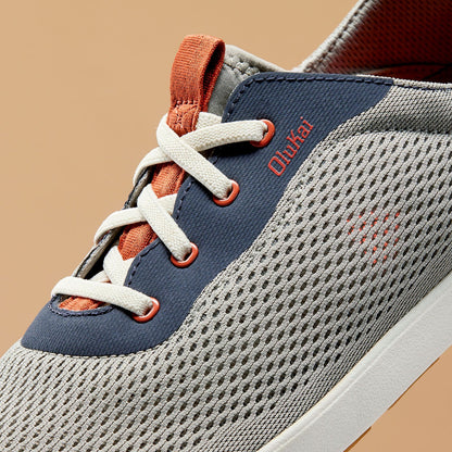 OluKai Signature | Moku Pae Men's Boat Shoes - Ash / Trench Blue