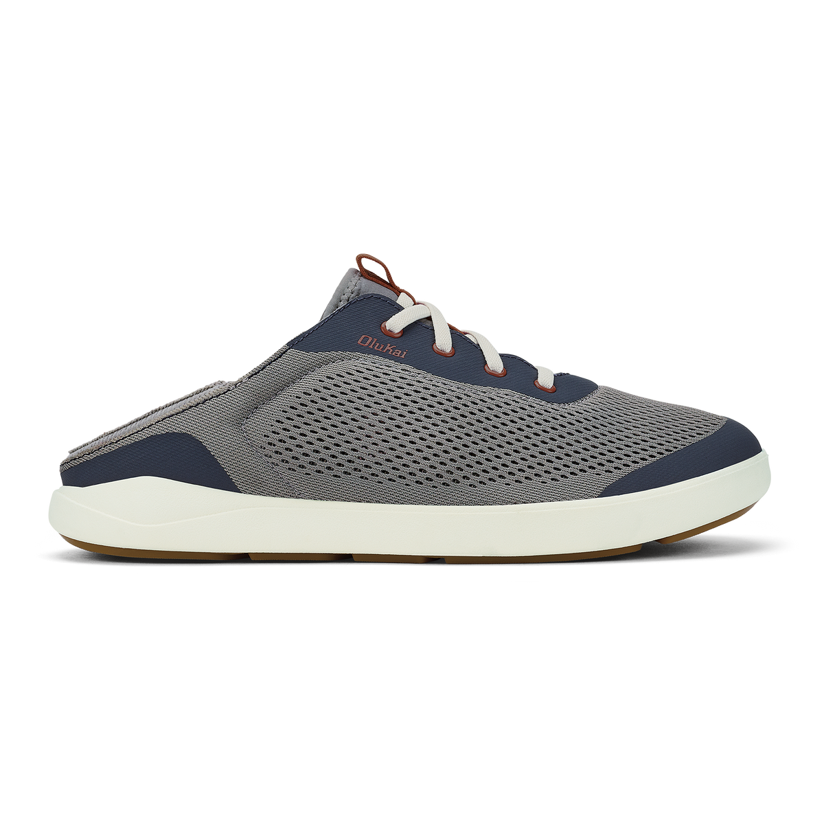 OluKai Signature | Moku Pae Men's Boat Shoes - Ash / Trench Blue
