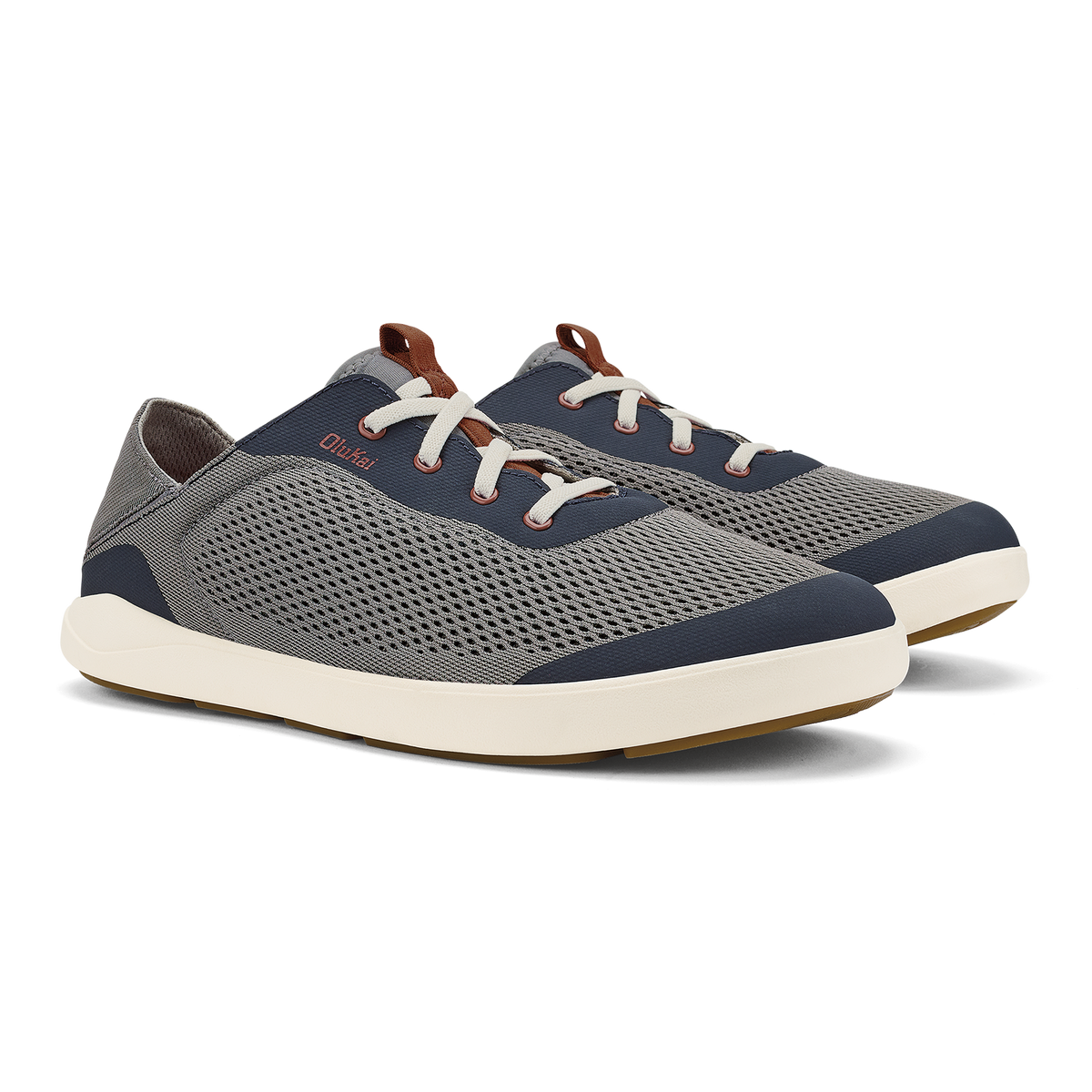OluKai Signature | Moku Pae Men's Boat Shoes - Ash / Trench Blue
