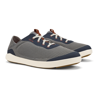 OluKai Signature | Moku Pae Men's Boat Shoes - Ash / Trench Blue