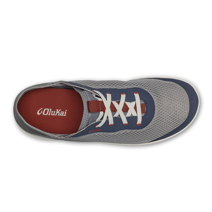 OluKai Signature | Moku Pae Men's Boat Shoes - Ash / Trench Blue