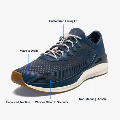 OluKai Classic | ‘Ahi Men’s Water Boat Shoes - Mood Indigo / Coastal Blue