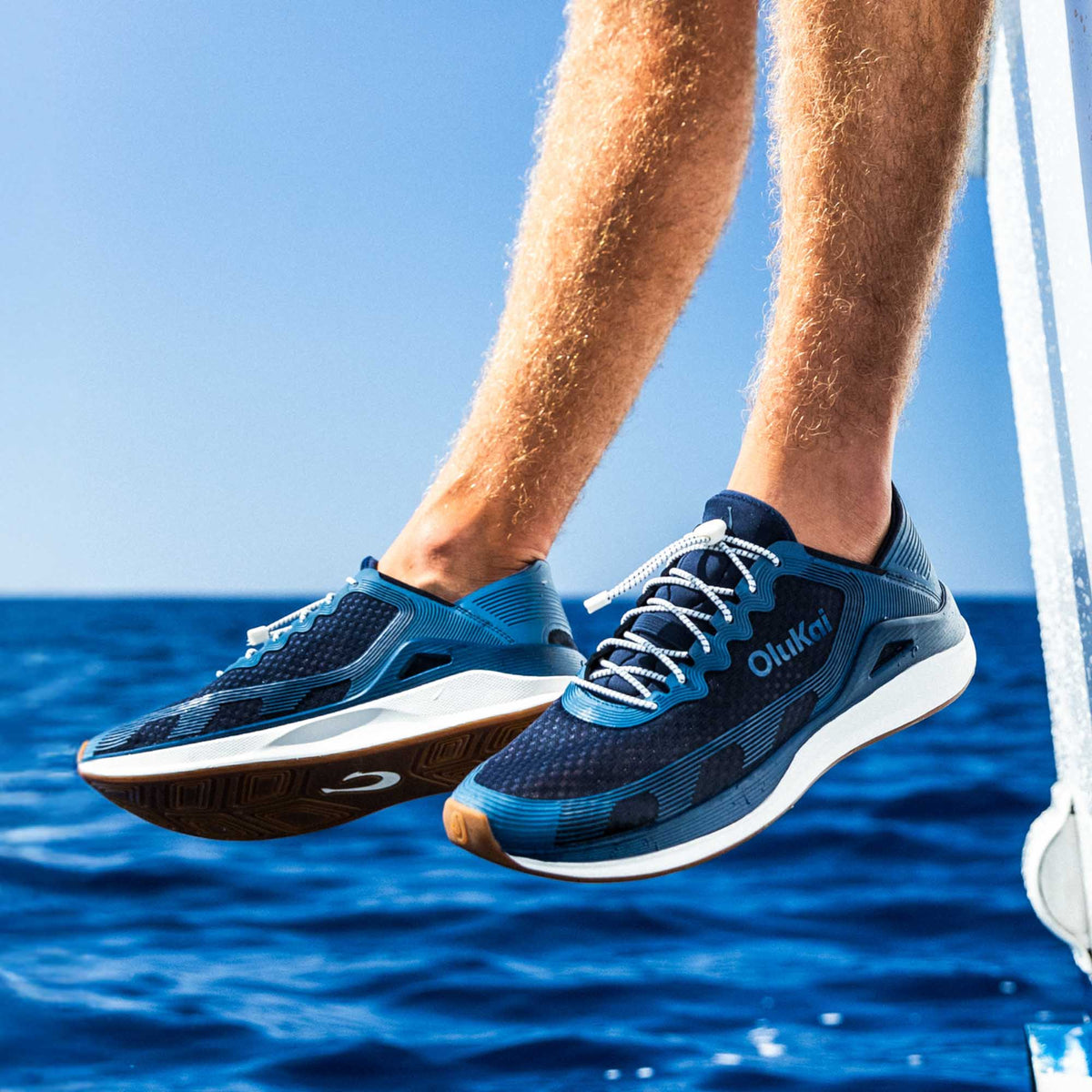 OluKai Classic | ‘Ahi Men’s Water Boat Shoes - Mood Indigo / Coastal Blue