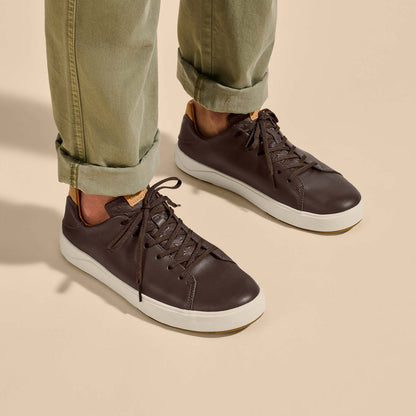 OluKai Quality | Lae‘ahi Lī ‘Ili Men's Leather Sneakers - Dark Java