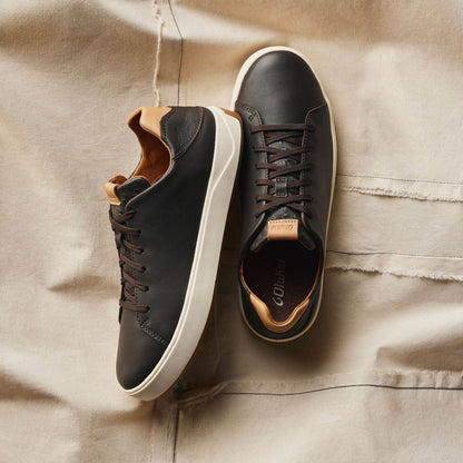 OluKai Quality | Lae‘ahi Lī ‘Ili Men's Leather Sneakers - Dark Java