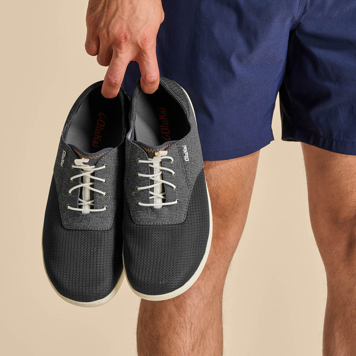 OluKai Recommended | Nohea Moku Men's Boat Shoes - Dark Shadow