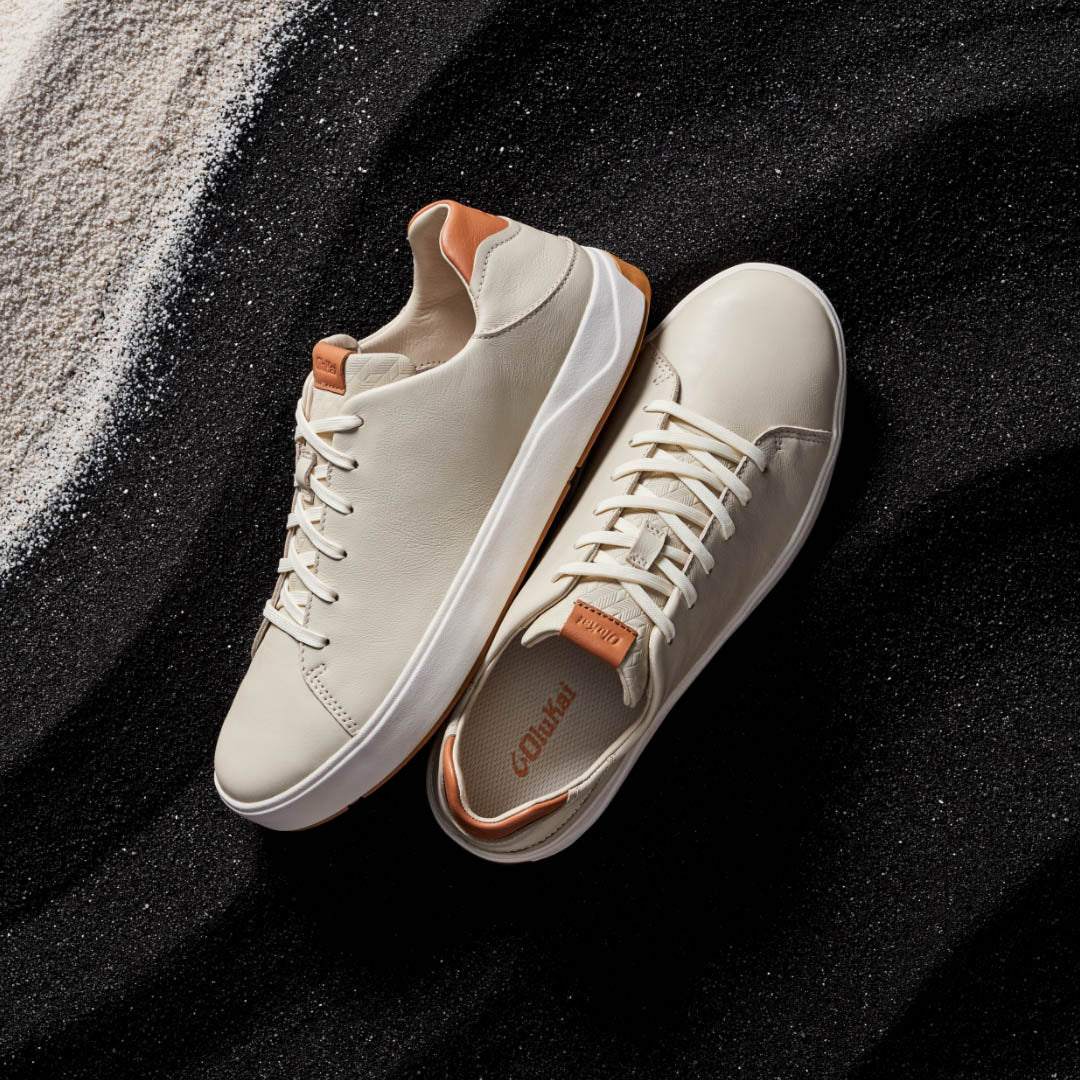 OluKai Quality | Lae‘ahi Lī ‘Ili Men's Leather Sneakers - Tapa