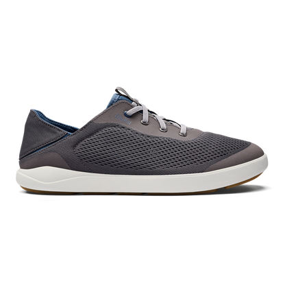 OluKai Quality | Moku Pae Men's Boat Shoes - Pavement / Vintage Blue