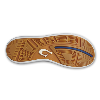 OluKai Quality | Moku Pae Men's Boat Shoes - Pavement / Vintage Blue