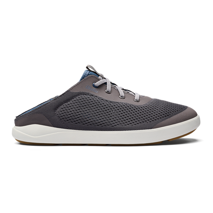 OluKai Quality | Moku Pae Men's Boat Shoes - Pavement / Vintage Blue