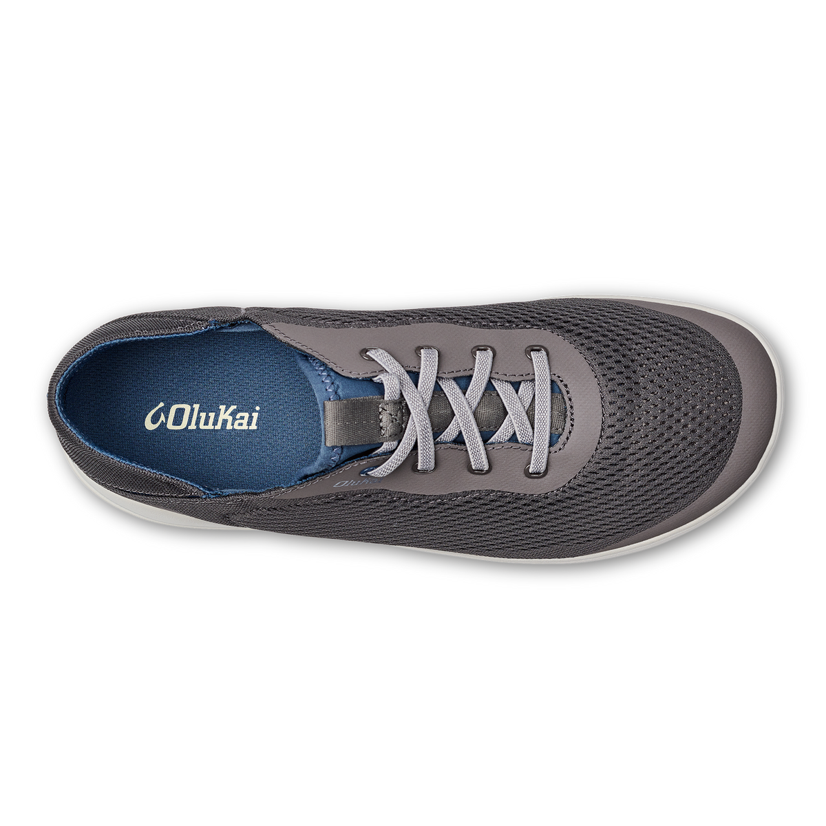 OluKai Quality | Moku Pae Men's Boat Shoes - Pavement / Vintage Blue