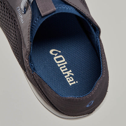 OluKai Quality | Moku Pae Men's Boat Shoes - Pavement / Vintage Blue