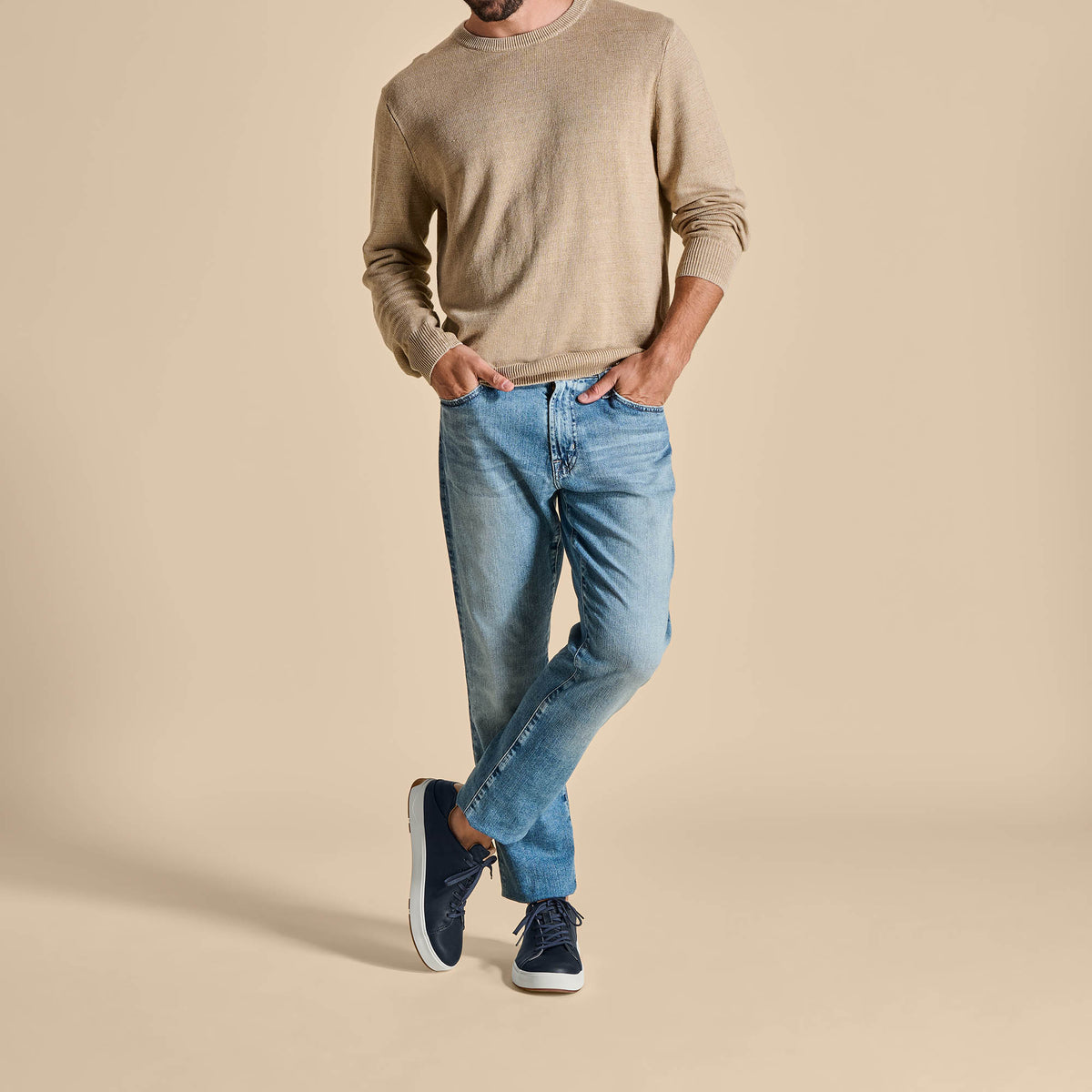 OluKai Special Offer | Lae‘ahi Lī ‘Ili Men's Leather Sneakers - Trench Blue