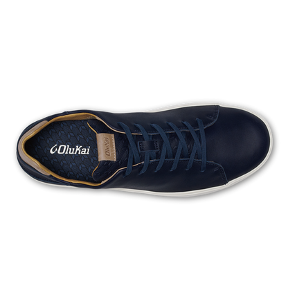 OluKai Special Offer | Lae‘ahi Lī ‘Ili Men's Leather Sneakers - Trench Blue