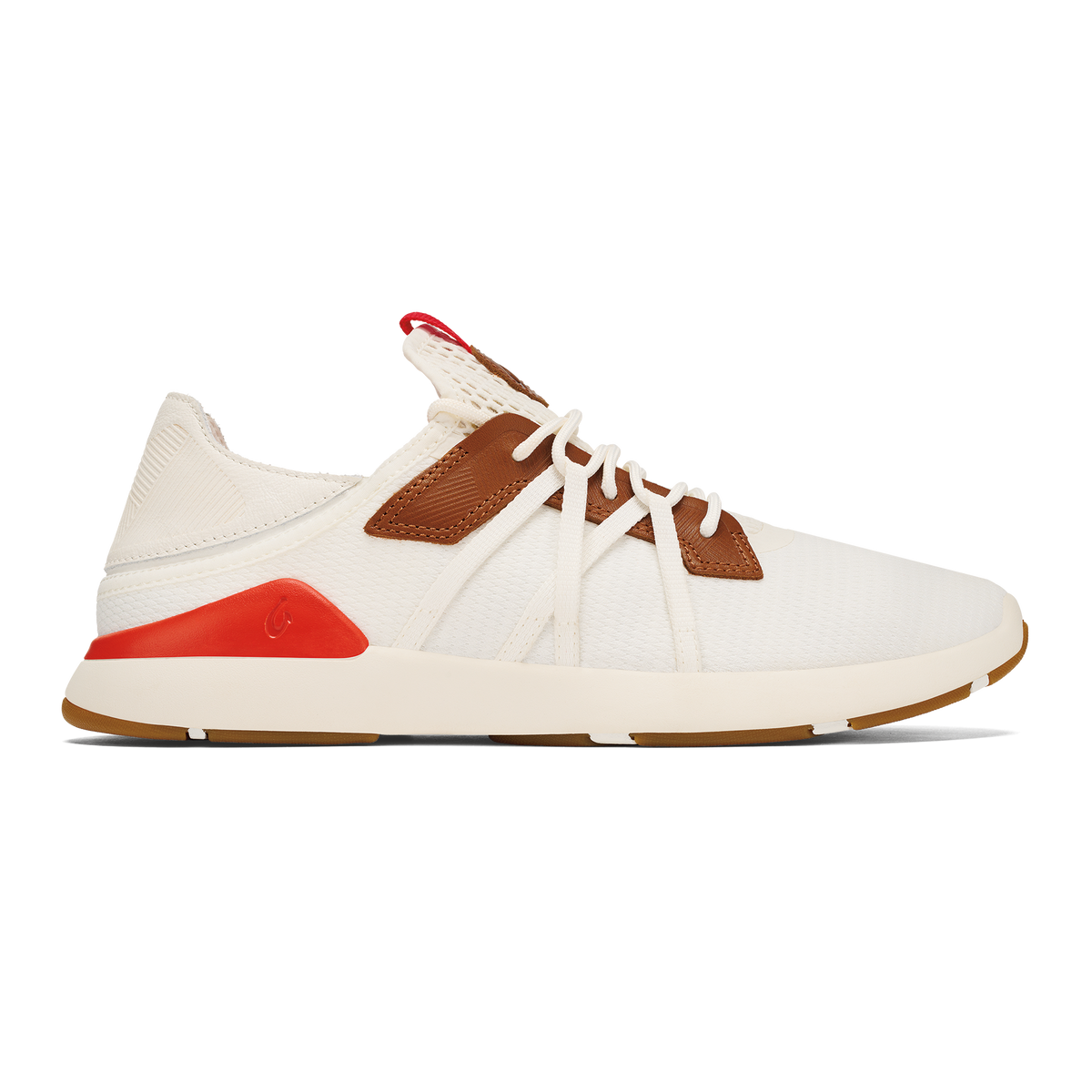 OluKai Best Price | Mio Lī Men's Athletic Shoes - Bright White / Red Lava
