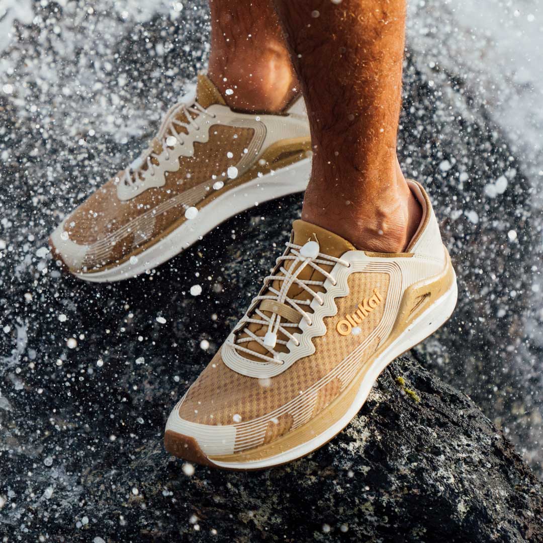 OluKai New | ‘Ahi Men’s Water Boat Shoes - Tan / Tapa