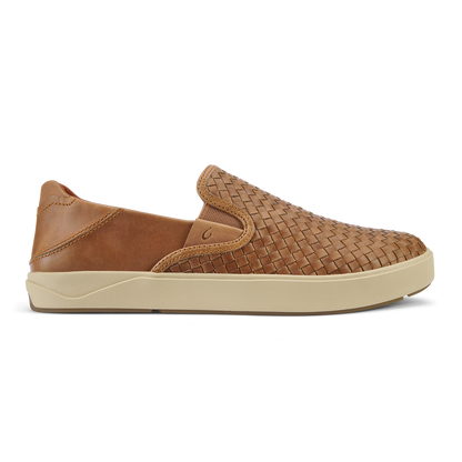 OluKai Special Offer | Lae‘ahi Lauhala Men's Leather Slip-On Sneakers - Fox