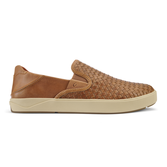 OluKai Special Offer | Lae‘ahi Lauhala Men's Leather Slip-On Sneakers - Fox