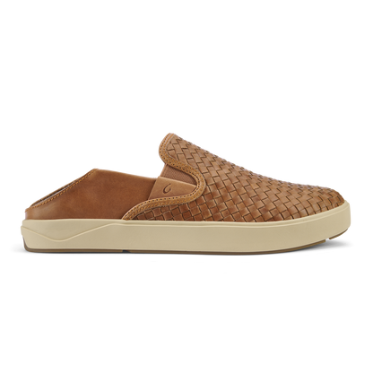 OluKai Special Offer | Lae‘ahi Lauhala Men's Leather Slip-On Sneakers - Fox
