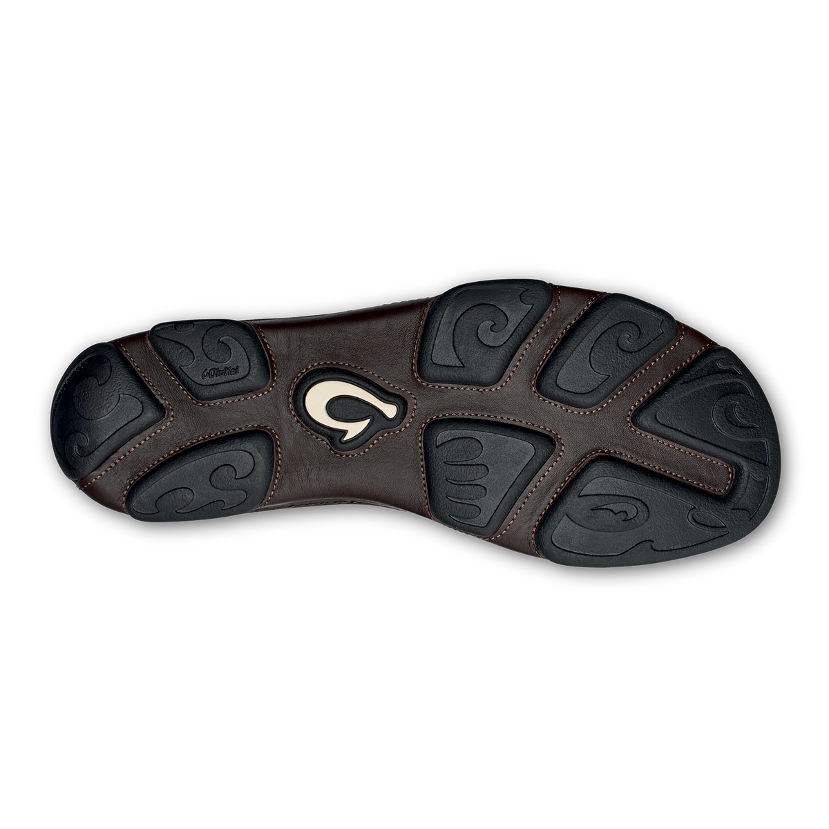 OluKai Signature | Moloā Men's Leather Slip On Shoes - Dark Wood / Dark Java