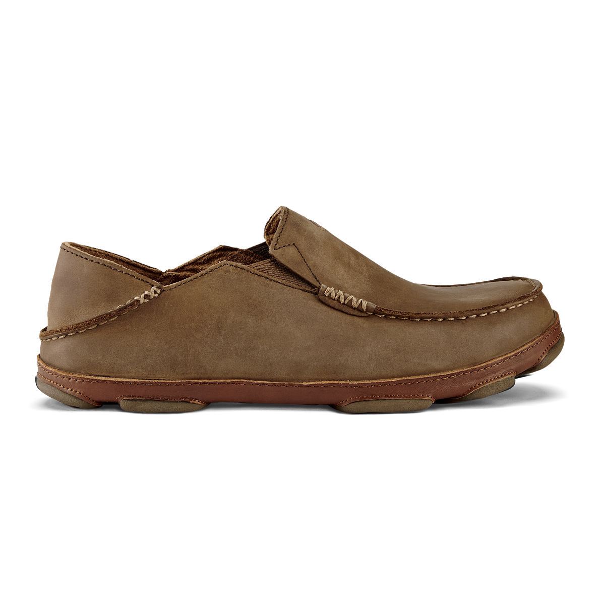 OluKai Great Value | Moloā Men's Leather Slip On Shoes - Ray / Toffee