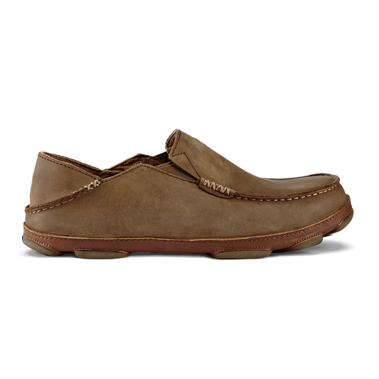 OluKai Great Value | Moloā Men's Leather Slip On Shoes - Ray / Toffee