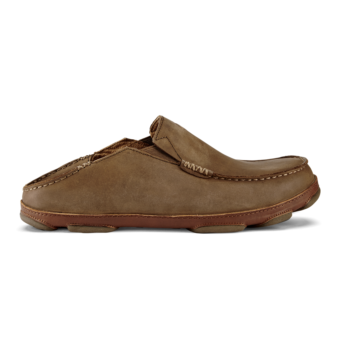 OluKai Great Value | Moloā Men's Leather Slip On Shoes - Ray / Toffee