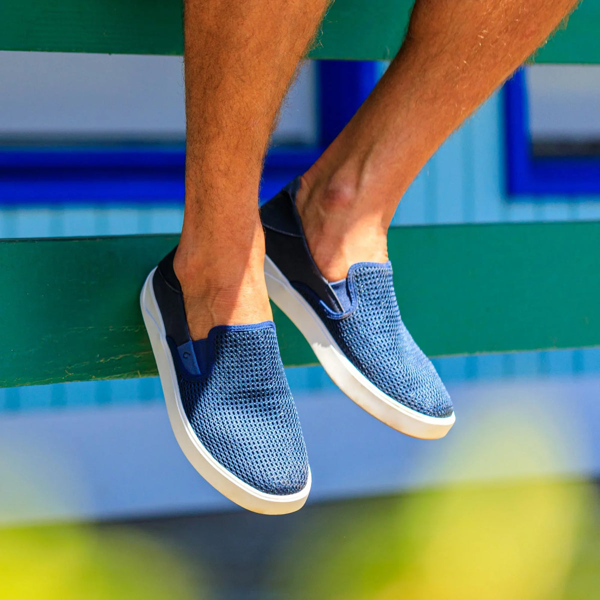 OluKai Top Pick | Lae‘ahi Men's Slip-On Sneakers - Blue Depth